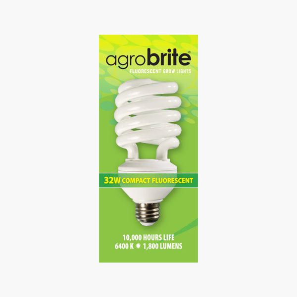 Agrobrite Compact Fluorescent Bulb 32w, Compact Fluorescent Grow Light Fixture